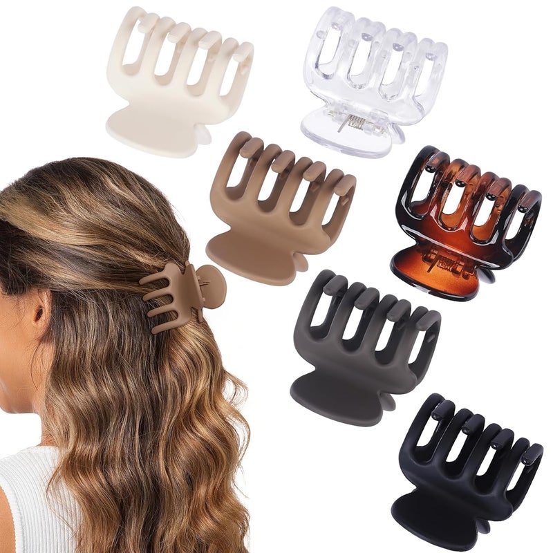 USDNICE 6 Pcs Hair Clips Small Claw Clips for Thin Hair Medium Matte Non-slip Hair Accessories for Women and Girls (Transparent) - Image 2